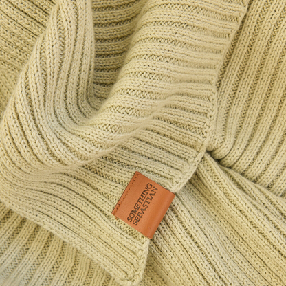 Personalised Heritage Knit Blanket - Sage