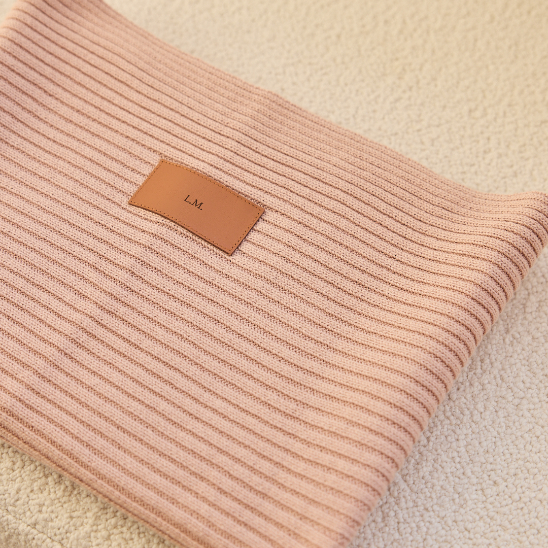 Personalised Heritage Knit Blanket - Dusty Pink