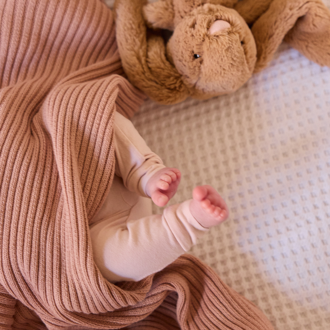 Personalised Heritage Knit Blanket - Dusty Pink