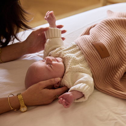 Personalised Heritage Knit Blanket - Dusty Pink