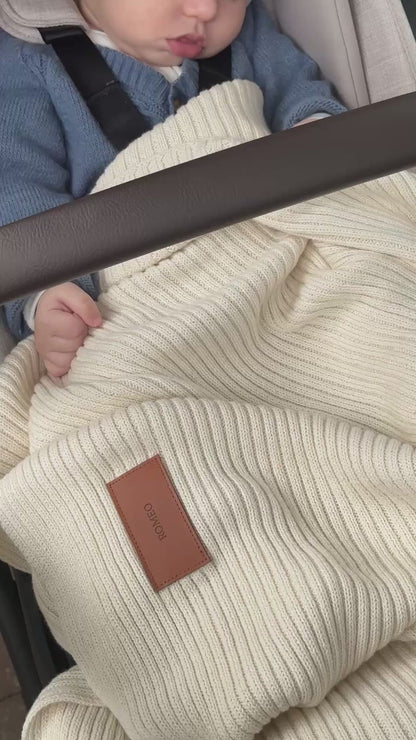 Personalised Heritage Knit Blanket - Cream