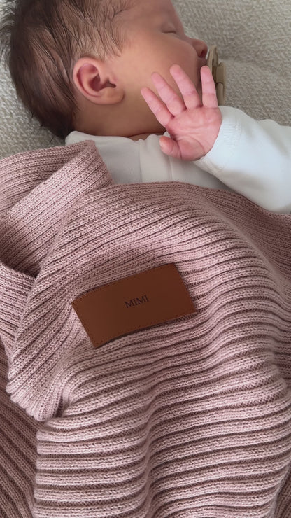 Personalised Heritage Knit Blanket - Dusty Pink